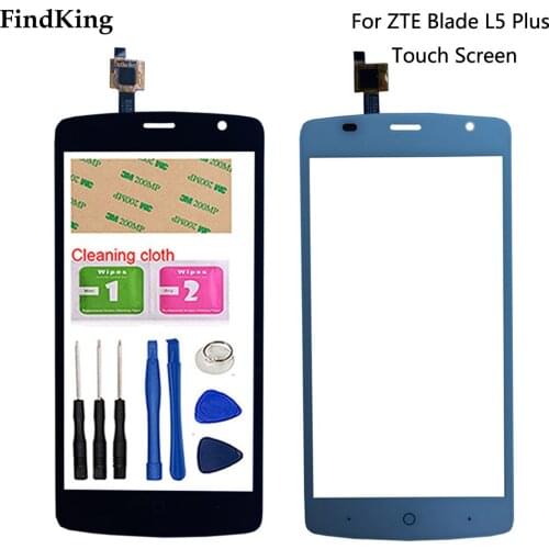 5.0'' Mobile Touch Glass For ZTE Blade L5 Plus Touch Screen Front Digitizer Panel Lens Sensor Tools Adhesive