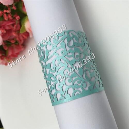 50pcs vine napkin rings, Pearl Paper Napkin Ring Laser Cut Napkin Ring Table Decoration Accessories Banquet Dinner Party Decor