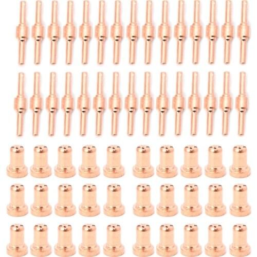 60Pcs/Set Extended Long Plasma Cutter Tip Electrodes&Nozzles Kit Welding Nozzle