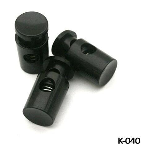 70 pcs / lot K-040 black plastic round ball cord lock toggles plastic spring stoppers for 6mm bungee shock cord free shipping