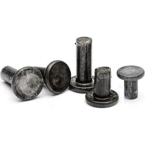 70pcs M4 Rivet Iron Riveting Nail Flat Head Percussion Rivets Solid Primary Color Riveted Nails 4.8 Grade GB109 4mm-30mm