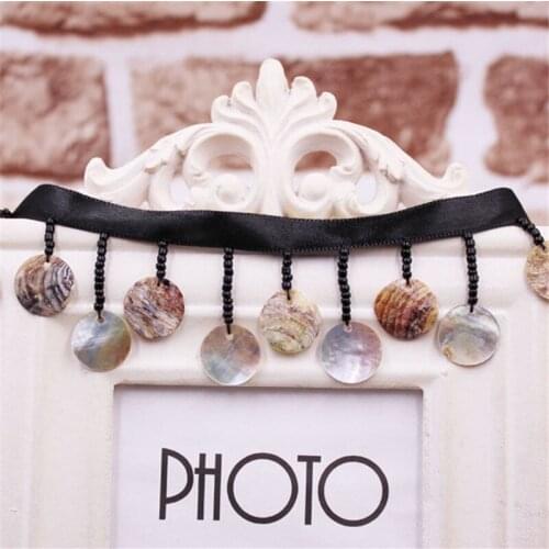 9 Yards Tassel handmade lace trim ethnic style stage dress accessories shell lace ribbon trim edge