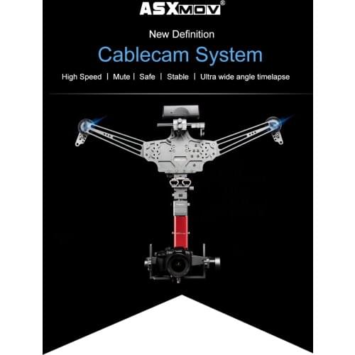ASXMOV 4m/s 20kg payload panorama timelapse aerial video shooting gimbal focus cablecam system APP wireless control
