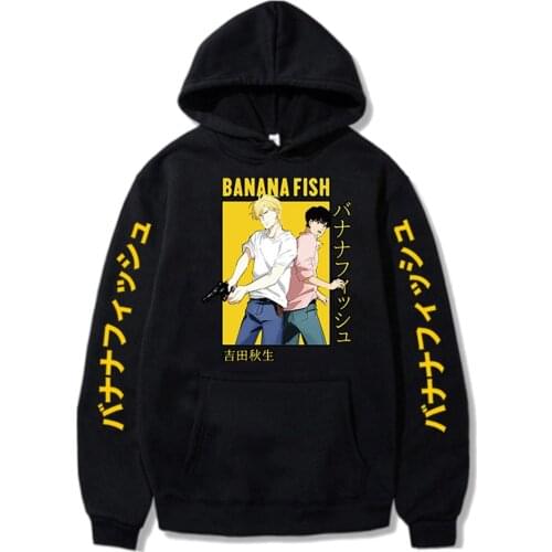 Banana Fish Anime Hoodie Men Women Fashion Harajuku Banana Fish Hoodies Sweatshirt Pullover Tops Long Sleeve Oversize SUNOWE
