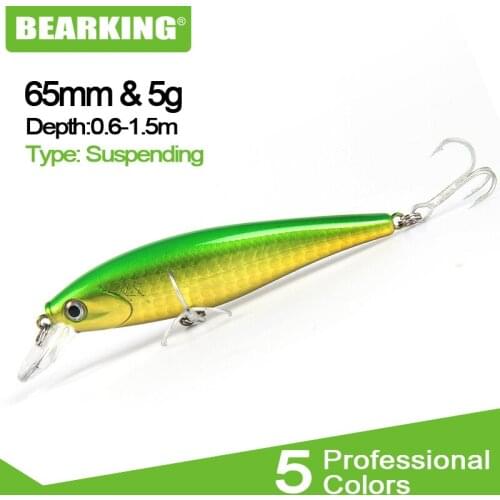 Bearking 1PCS Floating Minnow Fishing Lure Laser Hard Artificial Bait 3D Eyes 6.5cm 5g Fishing Wobblers Crankbait Minnows