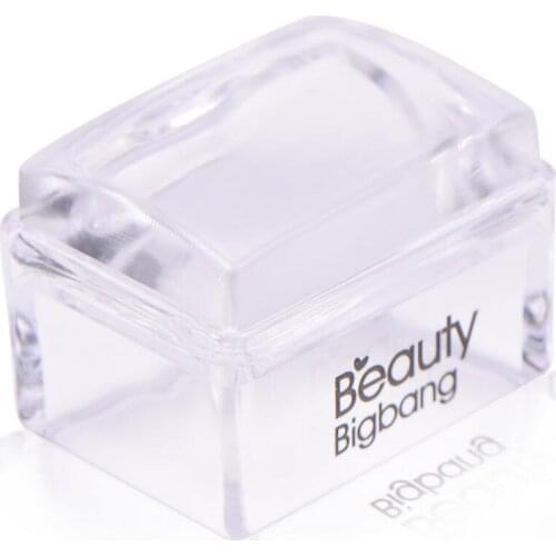 BeautyBigBang 1Set Rectangle Jelly Silicone with Scraper Clear Handle Stamping Tool Manicure Nail Art Stamper Kit T1576