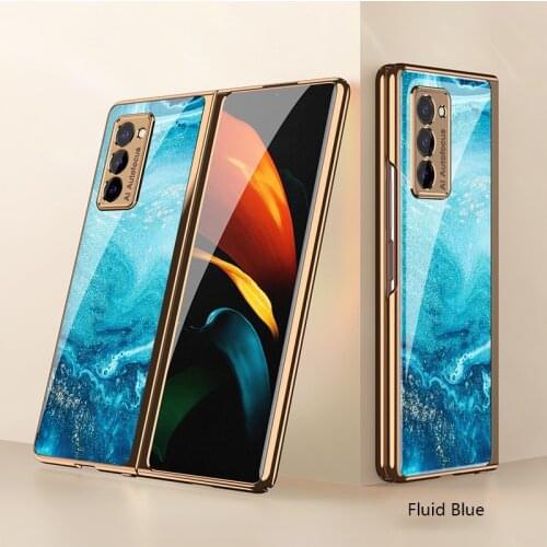For Samsung Galaxy Z Fold2 Case Luxury New Phone Shell Plating PC Fashion Cover Creative Anti Fall Full Protective Coque Funda