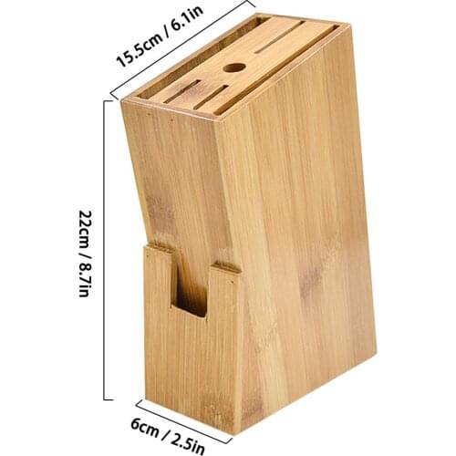 Wood Kitchen Knife Holder Bamboo Scissors Chopsticks Gadget Storage Shelf Rack Knife Block Stand Organizer Accessories