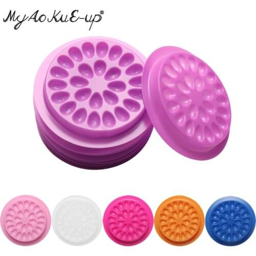 Mix Color Glue Gasket Eyelashes Glue Holder For Eyelash Extension Glue Pad Lashes Holder Adhesive Plastic Glue Pallet Paste Tool