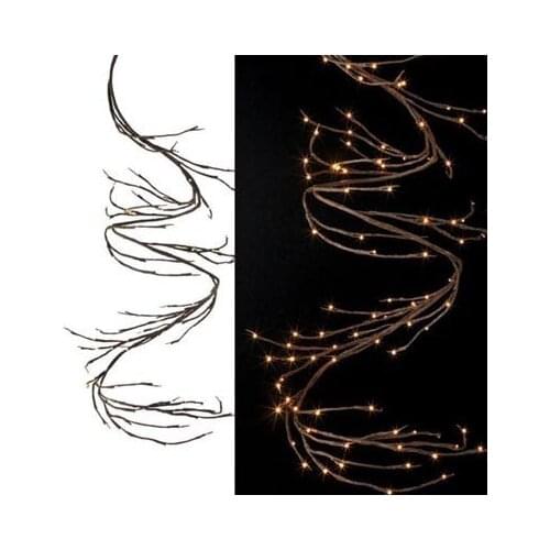LED Electric Type Soft Willow Twig Garland 6Ft Bendable Branch Light 60 PCs LED Warm White with Adaptor 3m lead wire