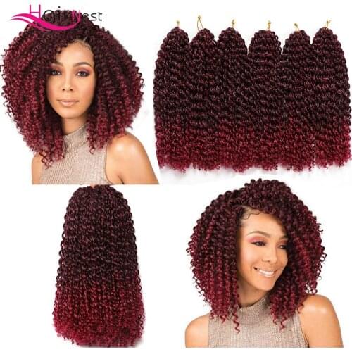 Hair Nest Marlybob Crochet Hair Kinky Curly Short Crochet Braids Short Passion Twist Hair Jerry Curly Kinky Twist For Women