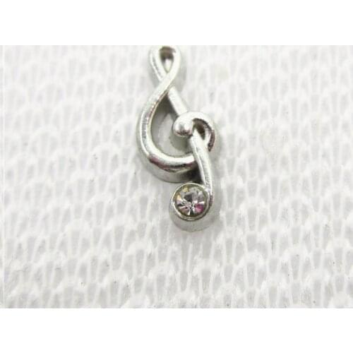Hot Selling 20pcs/lot Musical Note Floating Charms Living Glass Memory Floating Lockets Pendants Charms DIY Jewelry Charm