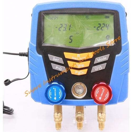 HS-350A Digital Refrigerant Pressure Gauge Manometer Automobile Air Condition Charging Scale Recycling Tool Machine Manifolds