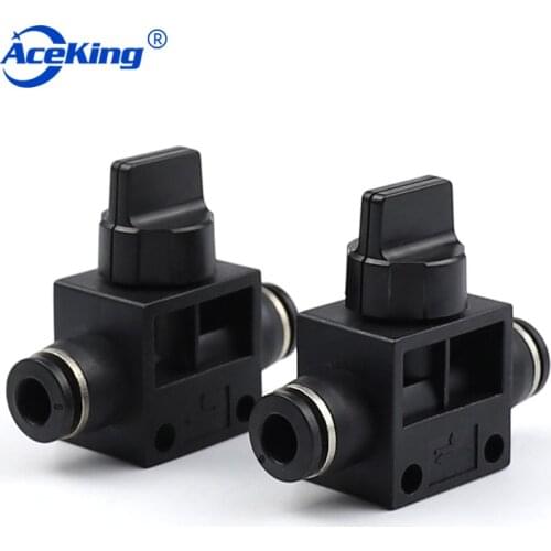 HVFF hand valve black pneumatic joint hand valve joint pneumatic quick joint pu air hose hand valve hand valve hvff8/6/4/10/12mm