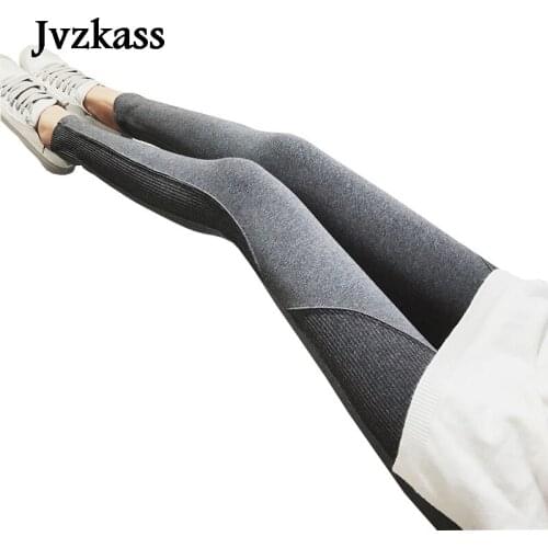 Jvzkass 2019 plus cashmere female wear autumn and winter new thick high waist warm pants thread trousers cotton trousers Z84
