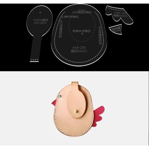 Leather Pattern Cartoon Chick Coin Purse Drawing Handmade Leather Goods Diy Leather Art Acrylic Version Leather Bag