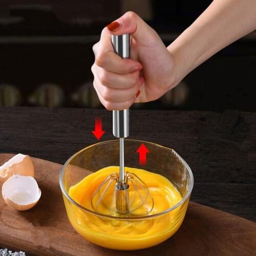 Kitchen Accessories Gadget Mixer Egg Beater Egg Tools Stainless Steel Manual Self Turning Whisk Hand Blender Egg Cream Stirring