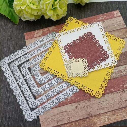 Square Metal Cutting Dies Stencil DIY Scrapbooking Album Paper Card Template Mold Embossing Craft Decoration