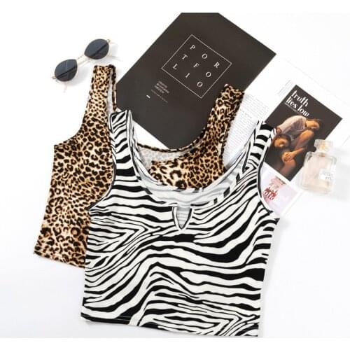 2021 New Leopard Print Camisole Women V-Neck Tank Top Sexy Summer Camis Cropped Tops Women White Tank Top Female Streetwear
