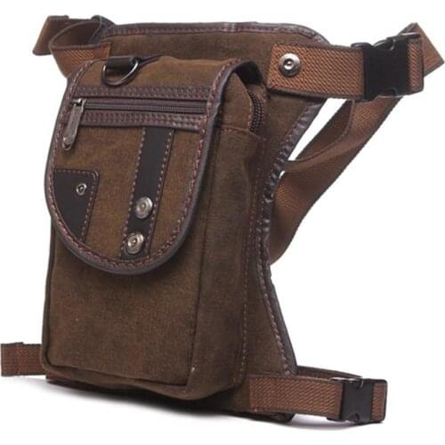 Cycling Waist Bag Canvas Drop Leg Bag Pouch Brown Motorcycle Multi-purpose Messenger Shoulder Bags For Cycling Equipment