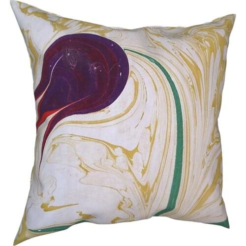 Marbled Painted Purple Tulip Pillowcover Decoration Flower Cushion Cover Throw Pillow for Sofa Polyester Double-sided Printing