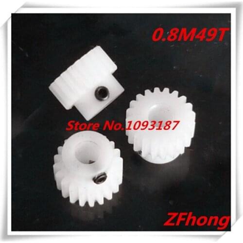 2pcs POM Nylon Gear 0.8M49T 49 Ttooth Teeth Mould 0.8 Plastic Gear Bore 4mm,5mm,6mm