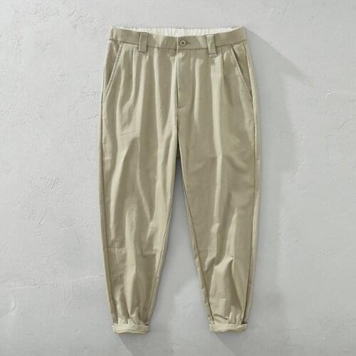 1631 Casual Straight Cargo Pants For Men Artsy Loose Simple All-Match Daily Comfortable Solid Color Khaki Sport Outdoor Trousers