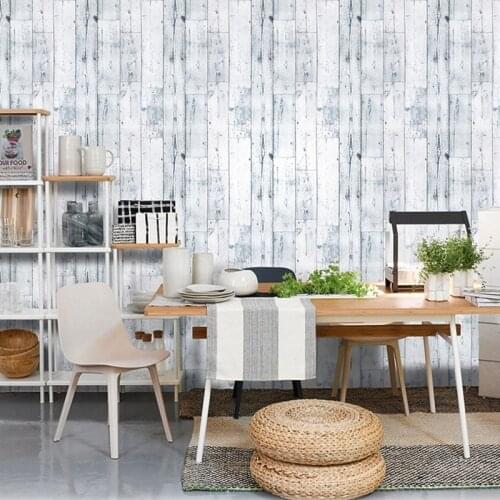 Vinyl Self-Adhesive Vintage Faux Wood Contact Paper Peel and Stick Wood Wallpaper Scandinavian Style For Home Decor