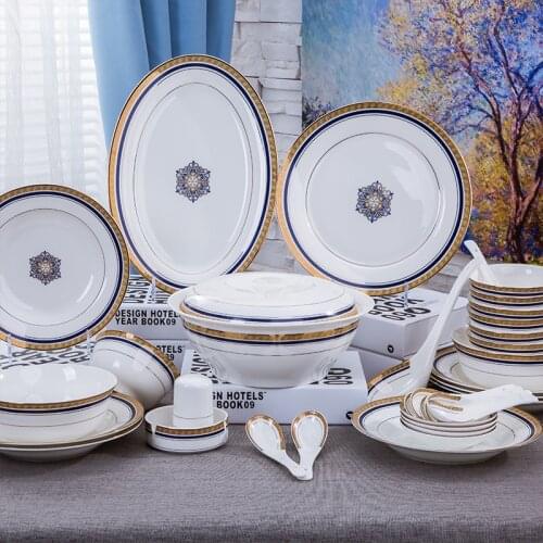 Special offer Korean dishes Jingdezhen ceramics bone china tableware set wholesale high grade tableware gift tableware set