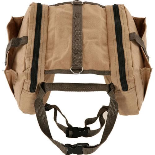 Dog Pack Hound Travel Camping Hiking Saddle Bag Rucksack Adjustable Straps Dog Backpack for Medium & Large Dogs