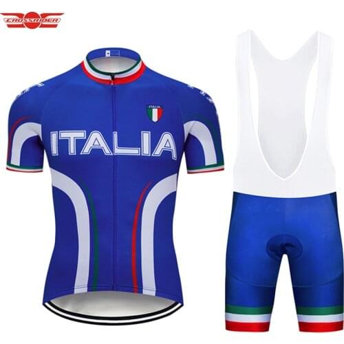 Crossrider 2021 Team ITALIA Cycling Jersey Pants Set MTB Bike Clothing Ropa Ciclismo Breathable Bike Wear Short Maillot Culotte