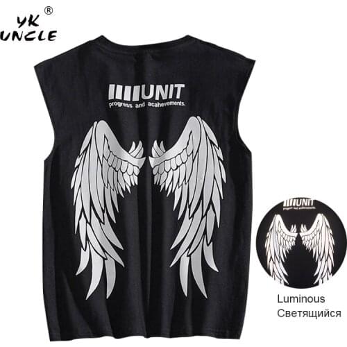 YK UNCLE Good Quality Spring Summer Mens Vest Sleeveless Luminous Bodybuilding Casual Vest Fashion Male Tops Tanks Plus Size