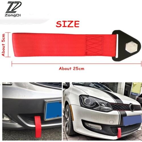 ZD Car Styling Racing Trailer Rope Belt Hook Strap Nylon Tow For Mercedes W203 W211 W204 W210 Benz BMW F10 E34 E30 F20 X5 E70 X5