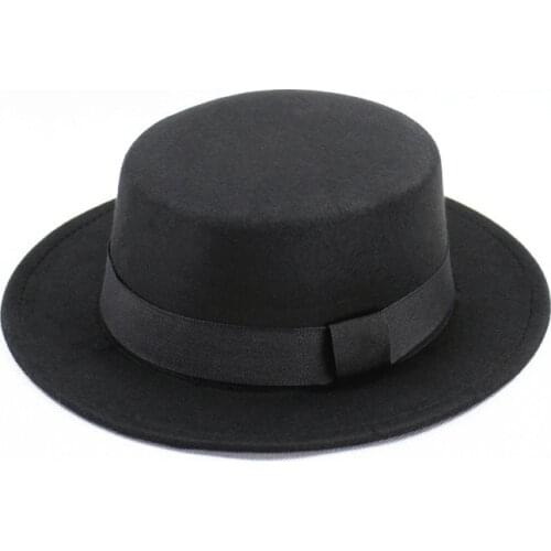 Fedora Hats For Women Men Autumn Top Round Bowler Jazz Caps Lady Winter British Imitation Woolen Wide Brim Hat