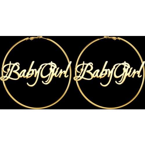 70MM Rose Gold Custom Name Earring Women Personalized Stainless Steel Nameplate Hoop Earings Fashion Jewelry Brincos Earrings