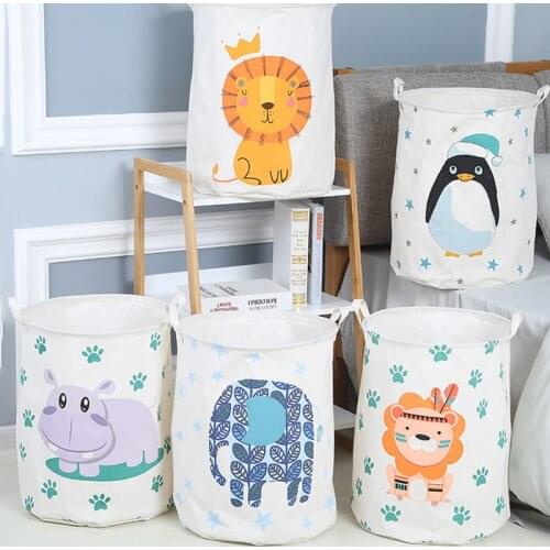 1pc Cloth Art Folding Animal Dirty Clothes Toys Storage Bucket Household Storage Basket Dirty Clothes Laundry Basket 40*50cm