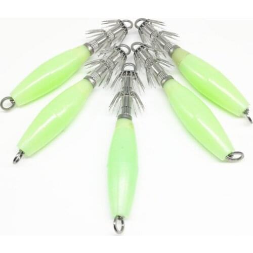 10pcs/lot 10cm 15g Luminous squid hook Fishing lures Squid Jigs Lures Squid Jigs Hook