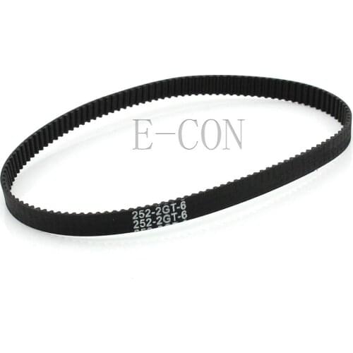 10pcs/lot 252-GT2 Loop Timing Belt Width 6mm GT2 Belt Rubber Fiberglass Inner Length 252mm 126 Teeth for GT2 Timing Pulley