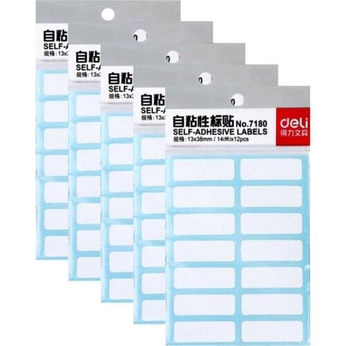 168Pcs Self-adhesive Labels Blank Name Number Item Price Sticker Student Office Teacher Stationery Supplies