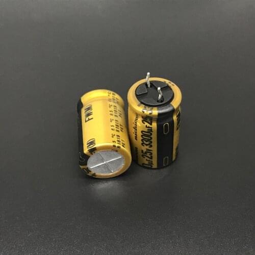 2pcs/10pcs 3300uF 25V NICHICON FW Series 16x25mm 25V3300uF Audio Aluminum Electrolytic Capacitor
