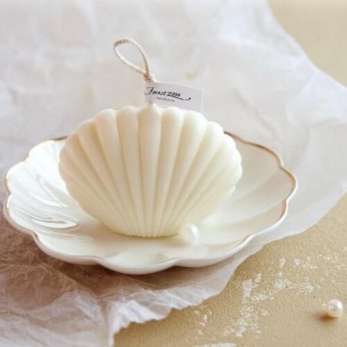 3D Pearl Shell Candle Mold Sea Snail Soap Making DIY Gypsum Handicraft Heart Shape Mini Home Aromatherapy Novel Party Decoration