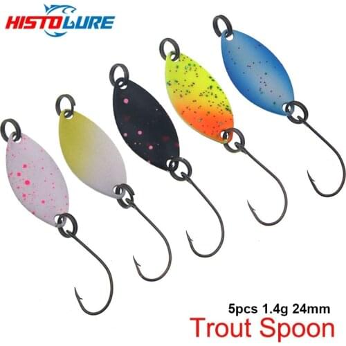 1.4g/24mm micro Metal Spoon Fishing Lure Hard Baits multicolor Sequins Single Hook Trout Lures Fishing Tackle