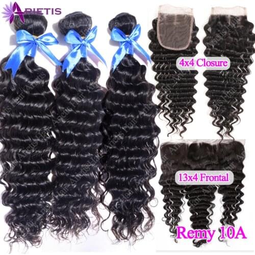 8-28 Inch Cheap Price Deep Wave Bundles With Closure Deep Curly Human Hair Bundles With Frontal Hair Weave Bundles With Frontal