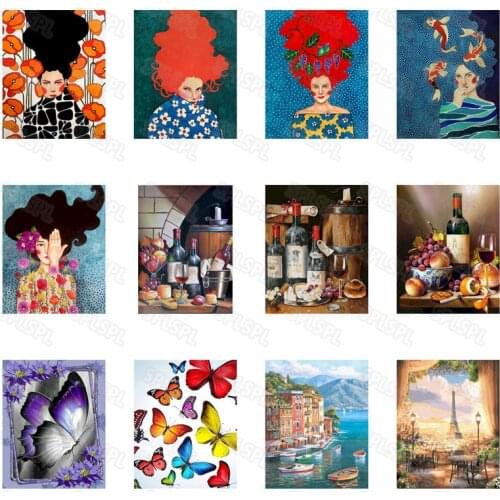 Diy Diamond Painting Cartoon Comic Beautiful Girl Senior Light Luxury Wine Cellar Red Wine Wine Glass Barrel Hanging Painting