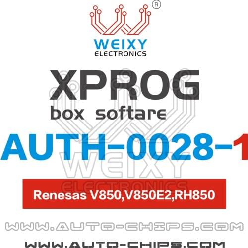 AUTH-0028-1 RNS V850,V850E2,RH850 Software for XPROG-BOX