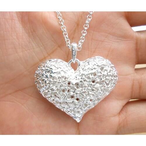 Brand Crystals Heart in heart fashion crystal pendant necklace jewelry for women