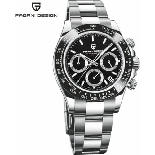 PAGANI DESIGN Mens Watch Top Brand Luxury Stainless Steel Quartz Watch Mens Casual Fashion Waterproof Chronograph Clock Reloj