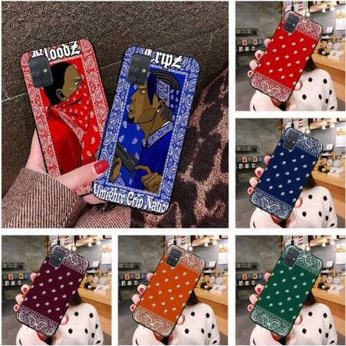 Bloodz Cripz Gang Bandana Pattern Phone Case For Samsung Galaxy A52 A21S A02S A12 A31 A81 A10 A30 A40 A50 A70 A80 A71 A51 5G