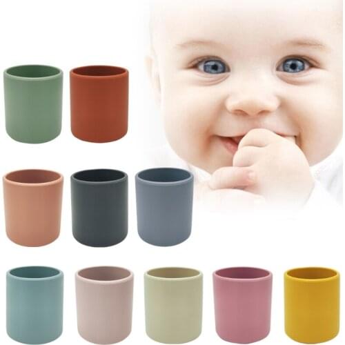 Baby Learning Drinking Cup BPA-free Heat-Resistant Silicone Water Mug Infant Toddler Feeding Drinkware