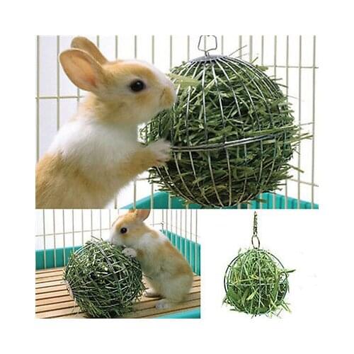 US STOCK Round Sphere Food Feed Dispenser Hanging Ball Toy Guinea Pig Rabbit Pet Supplies